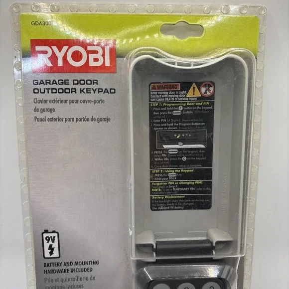 Ryobi Garage‎ Door Outdoor Keypad GDA300 Module System Gray/Black NEW
